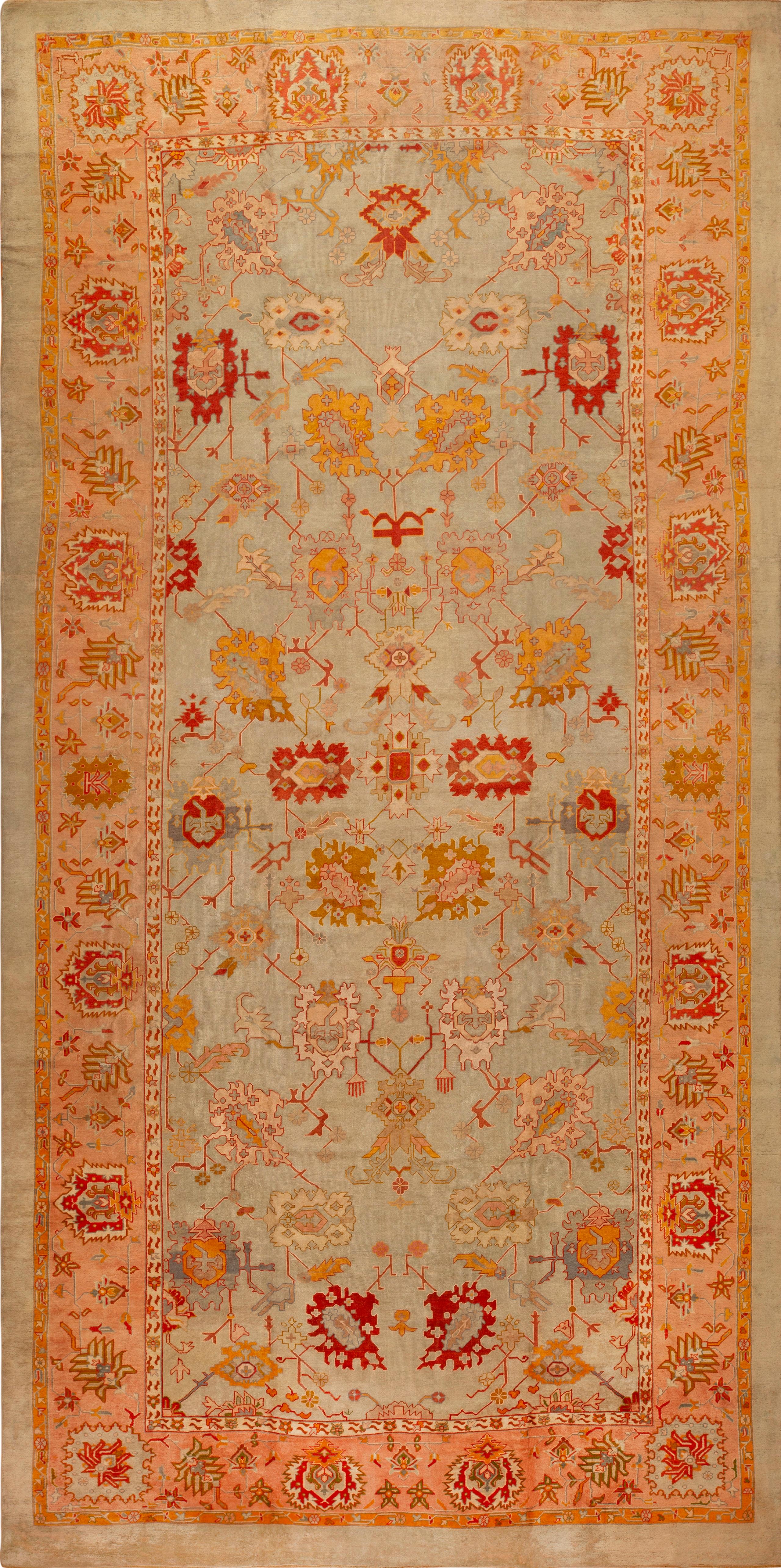 Nazmiyal Collection Antike türkische Oushak Teppich 13 ft 2 in x 25 ft 3 in (Türkisch) im Angebot