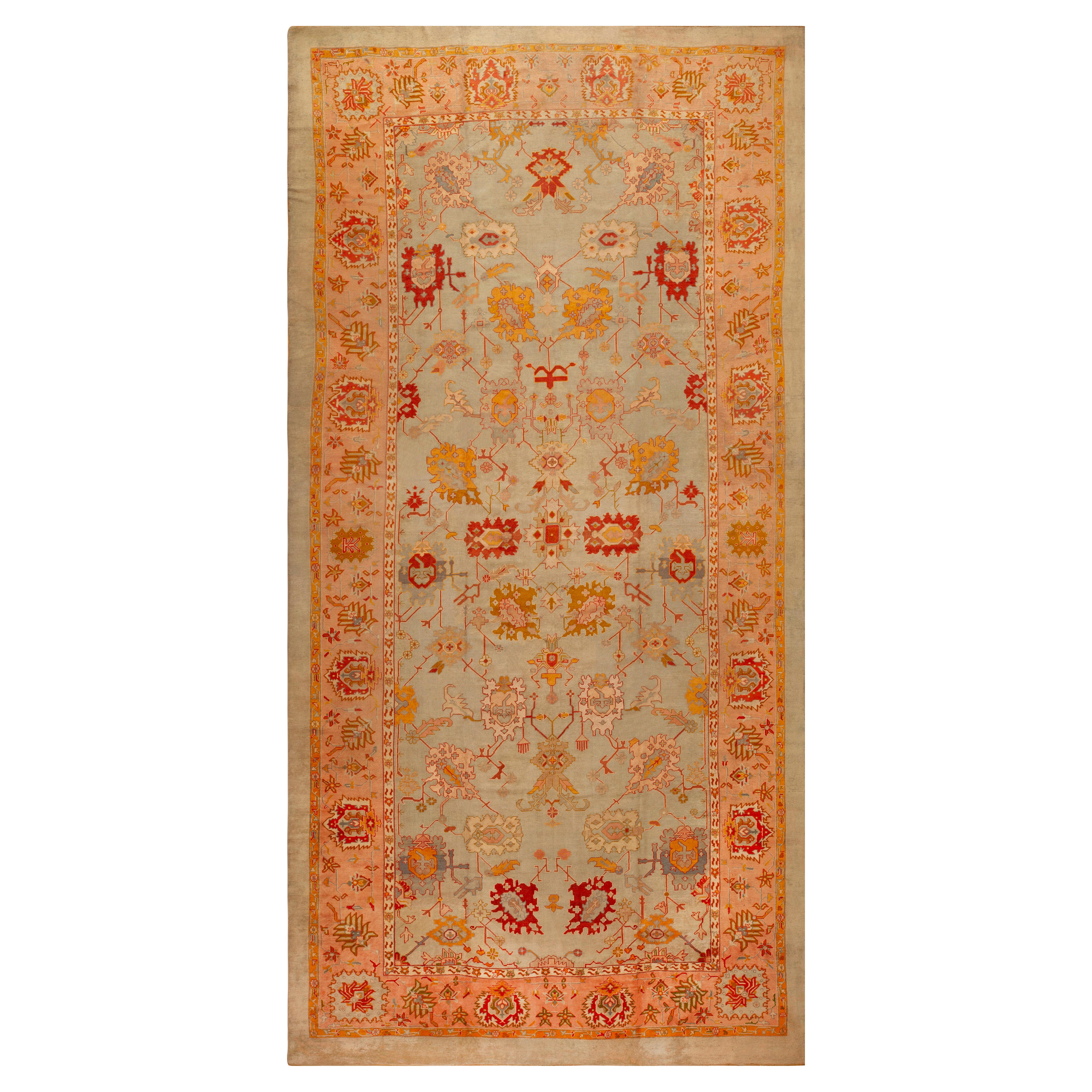 Nazmiyal Collection Antique Turkish Oushak Rug 13 ft 2 in x 25 ft 3 in