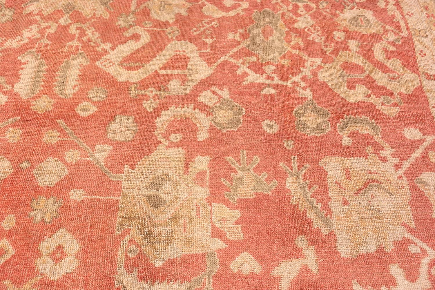 Antiker türkischer Oushak-Teppich. 13 ft. 6 in x 16 ft. 6 in (Handgeknüpft) im Angebot