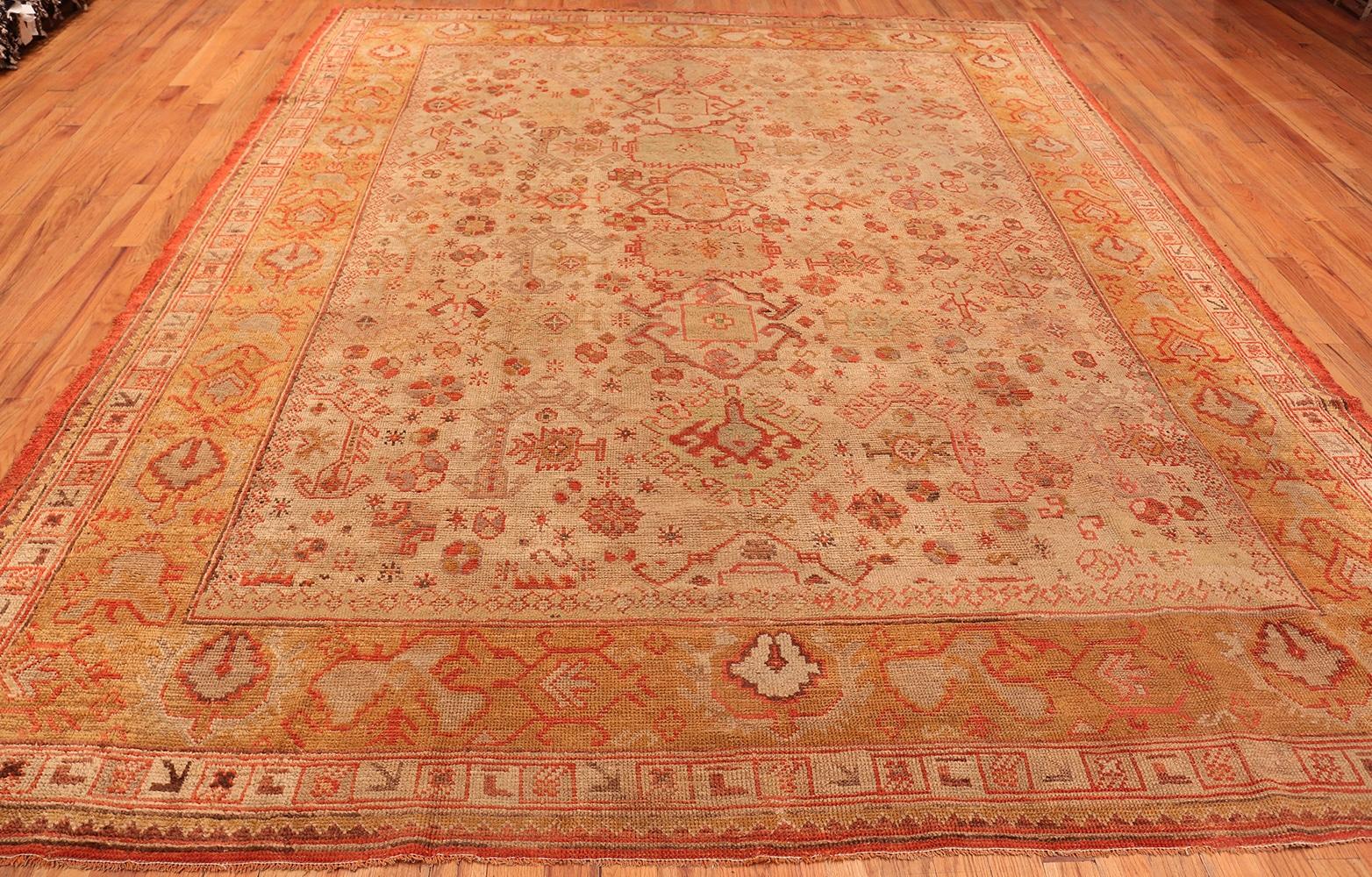 Nazmiyal Collection Antique Turkish Oushak Rug. Size: 10 Ft x 12 Ft 3 in  1