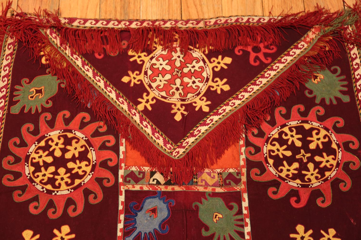 Cotone Nazmiyal Collection Antique Uzbek Lakhai Set 2 ft x 2 ft in vendita