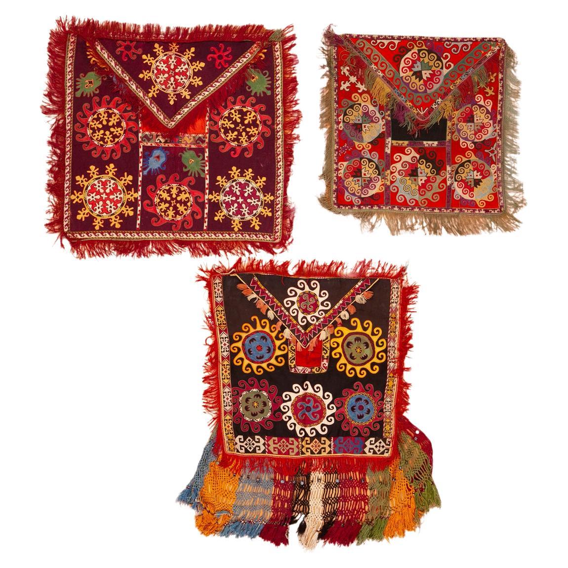 Nazmiyal Collection Antique Uzbek Lakhai Set 2 ft x 2 ft