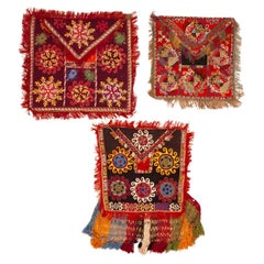 Nazmiyal Collection Antique Uzbek Lakhai Set 2 ft x 2 ft