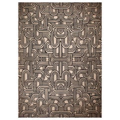 Tappeto per l'area moderna Nazmiyal Collection Art Deco in bianco e nero 16'3" x 22'8"
