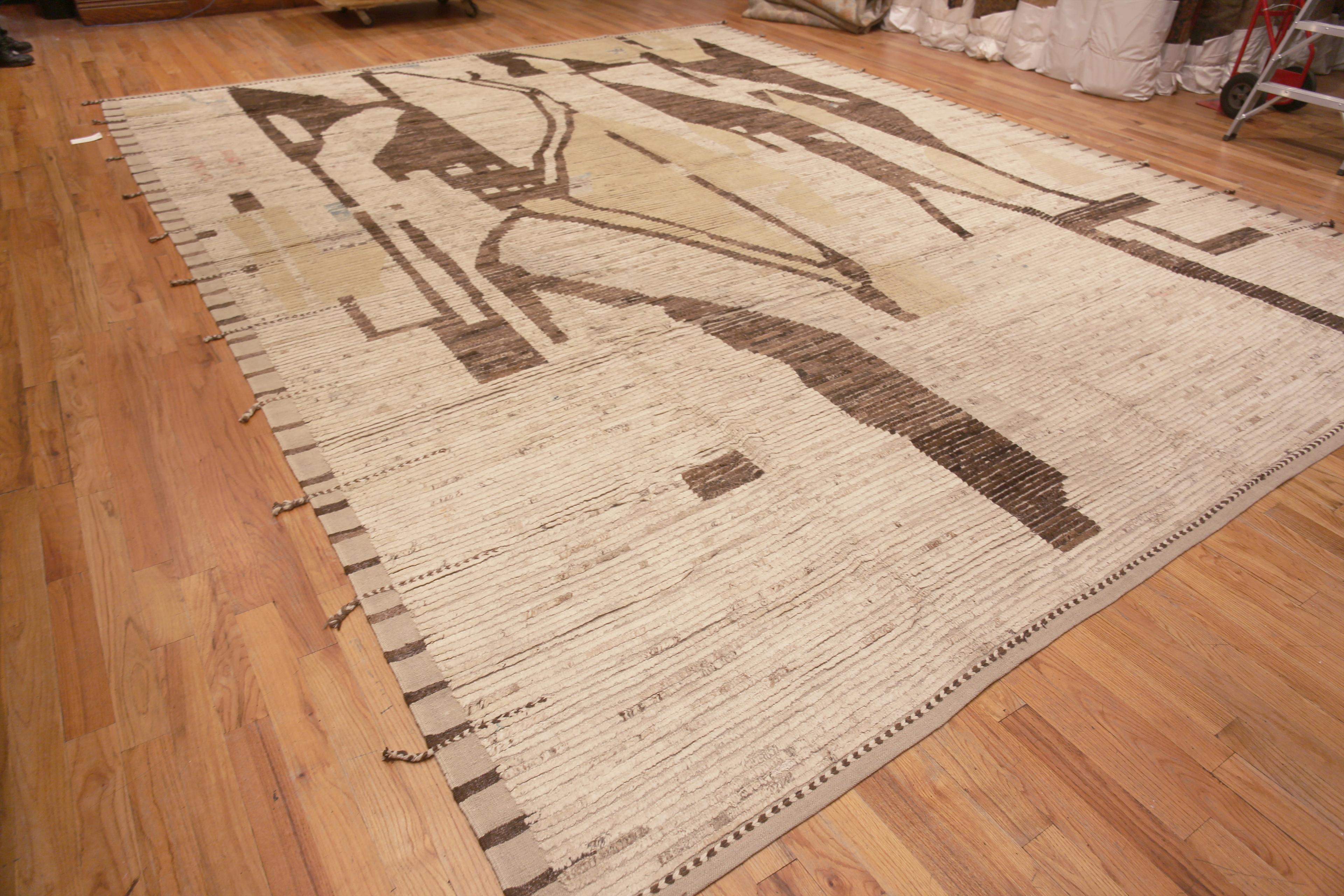 Central Asian  Nazmiyal Collection Artistic Abstract Earthy Tribal Modern Rug 13'7