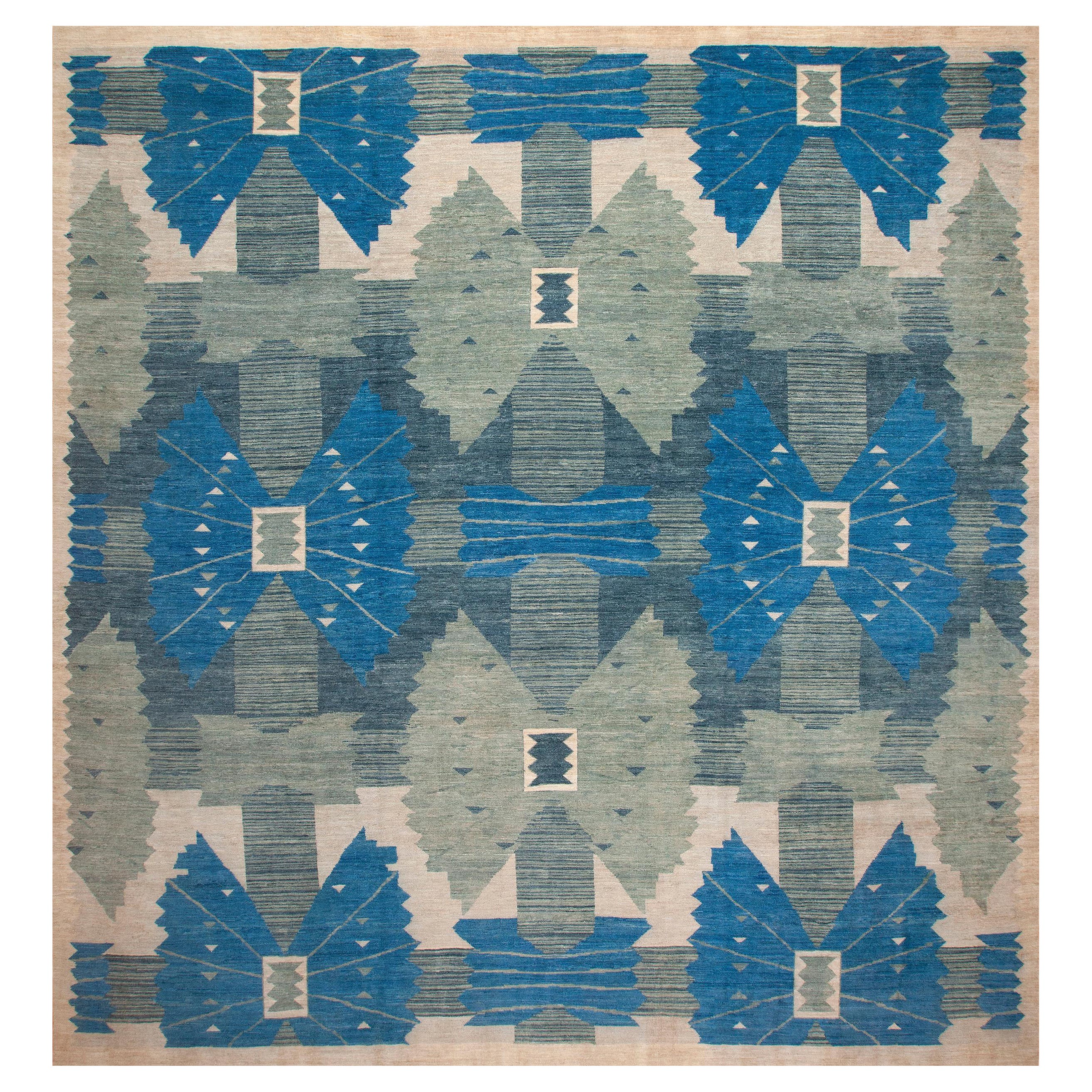 Nazmiyal Collection Artistics Square Modern Geometric Tapis suédois 15'3" x 16''. en vente
