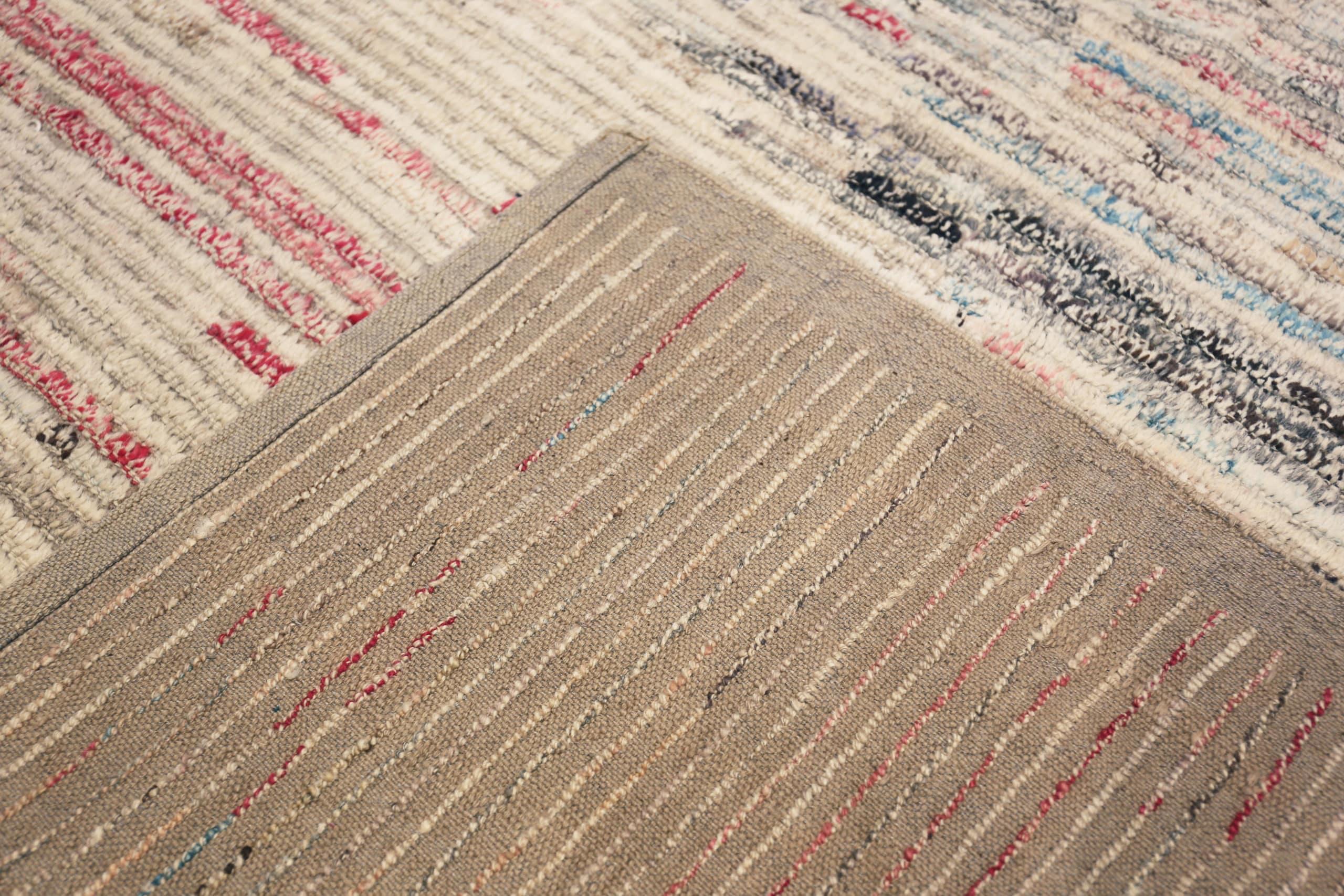 Nazmiyal Collection Beige And Coral Modern Distressed Rug. 8 ft 9 in x 10 ft 9in 2