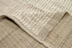 Nazmiyal Collection Beige Modern Distressed Rug. 11 ft 8 in x 13 ft 10 in