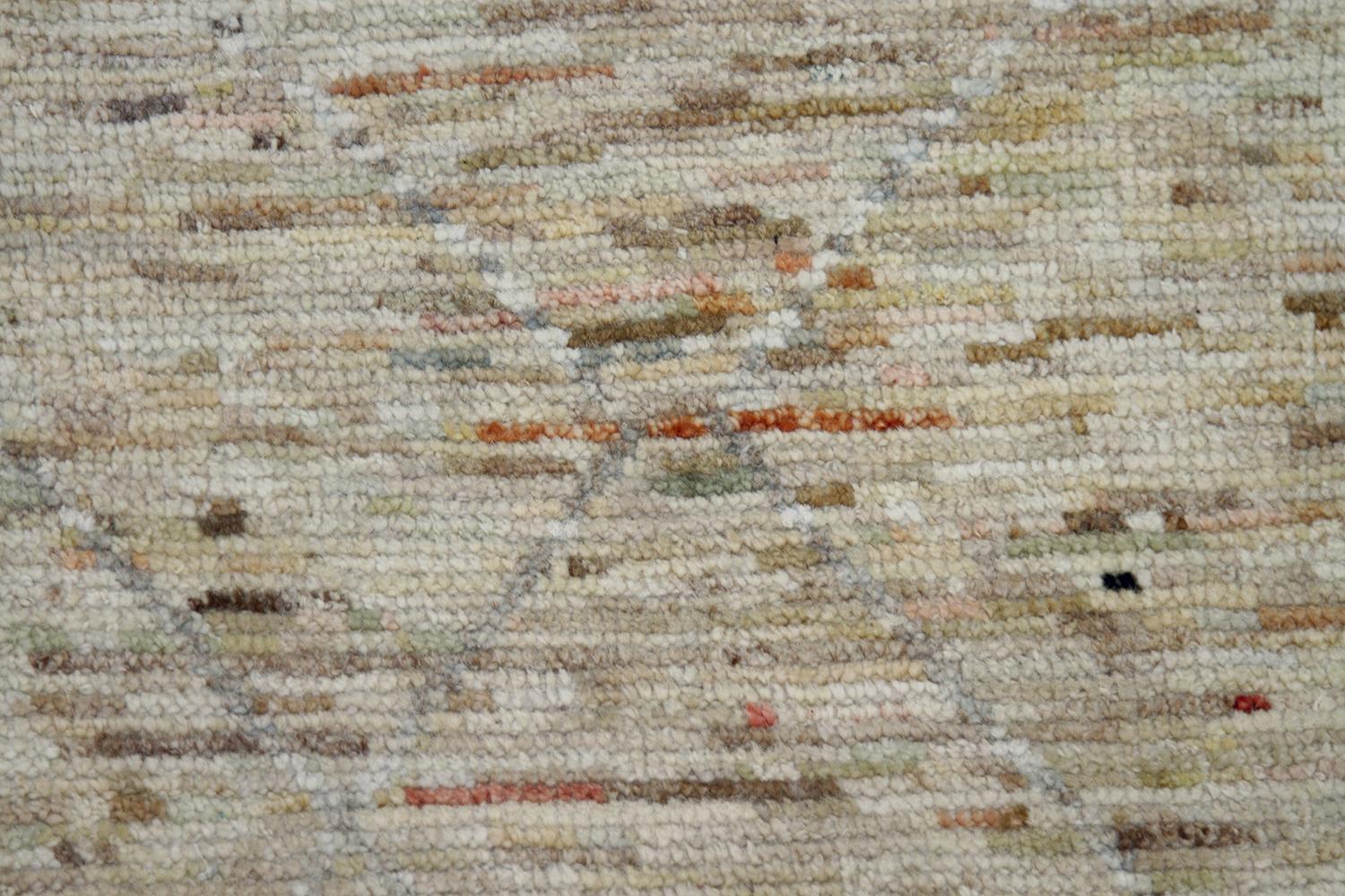 Beautiful Beige Modern Moroccan Style Afghan Rug, Country of Origin: Afghanistan, Circa Date: Modern - Size: 9 ft 3 in x 11 ft 8 in (2.82 m x 3.56 m).