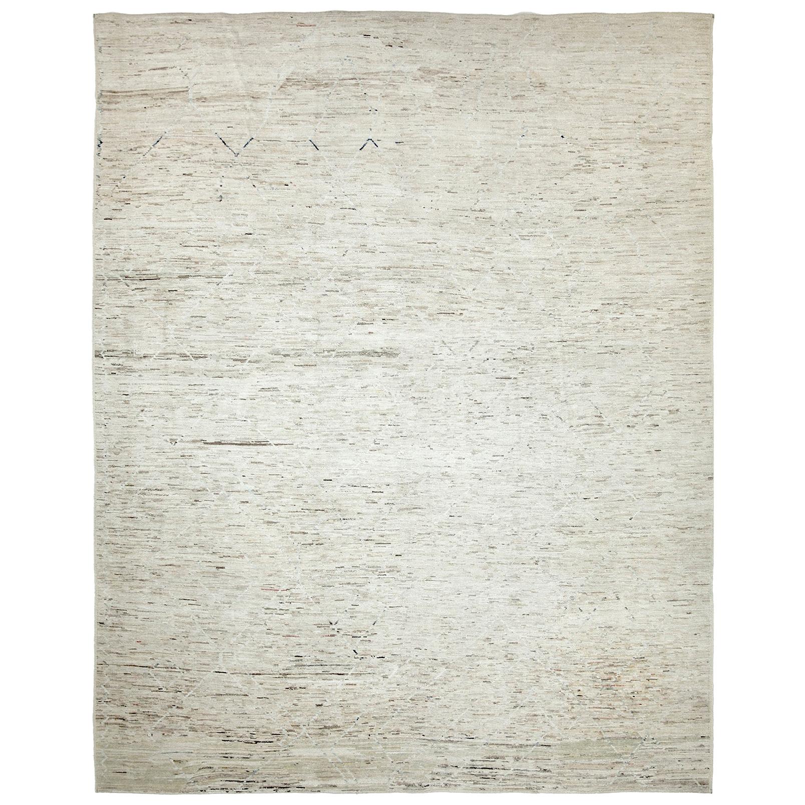 Nazmiyal Collection Beige Modern Moroccan Style Rug 9 ft 3 in x 11 ft 8 in