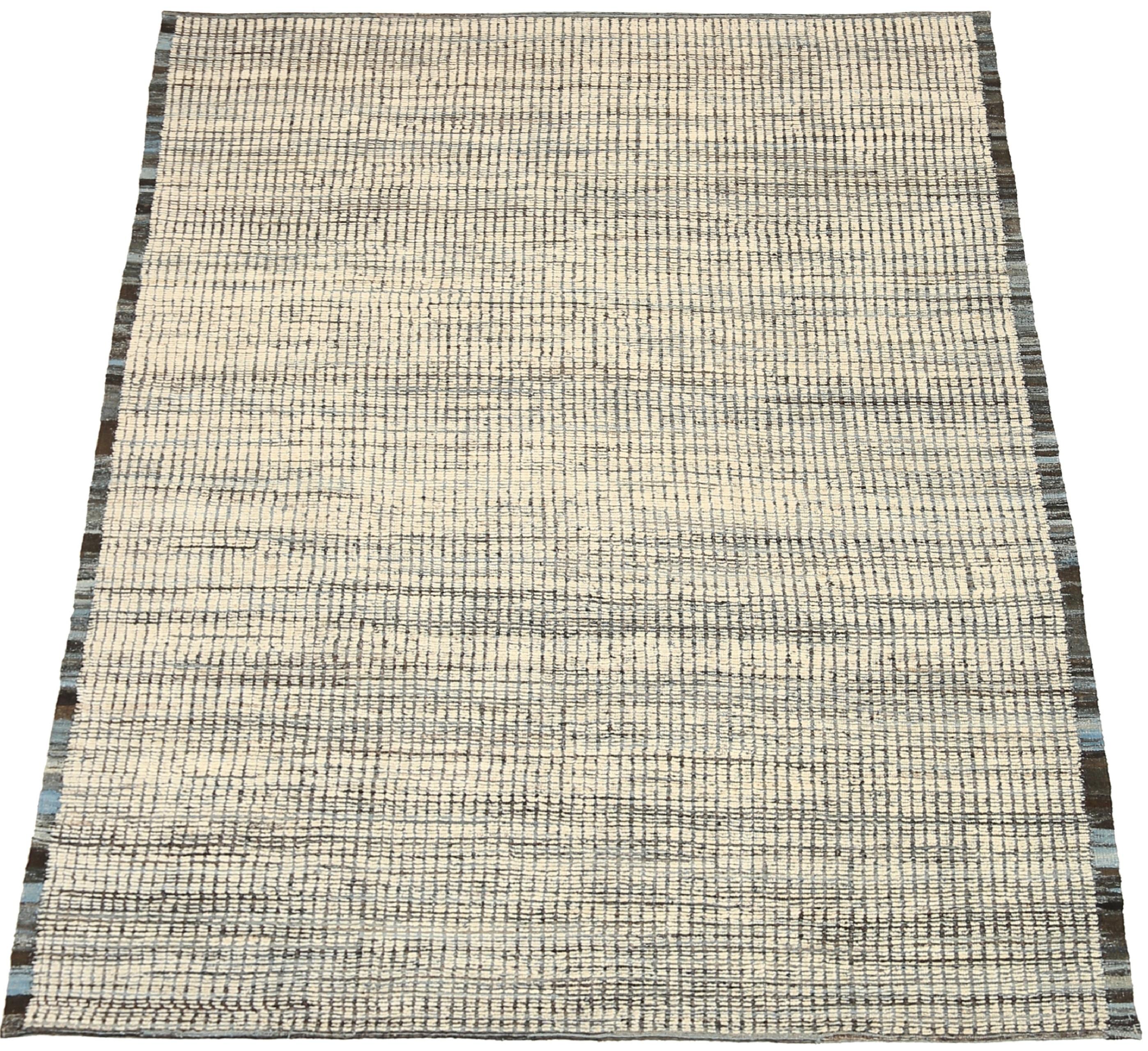 Nazmiyal Collection Beige Textured Modern Distressed Rug. 9 ft 8 in x 12 ft  In New Condition In New York, NY