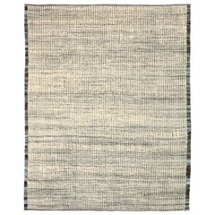 Nazmiyal Collection Beige Textured Modern Distressed Rug. 9 ft 8 in x 12 ft 