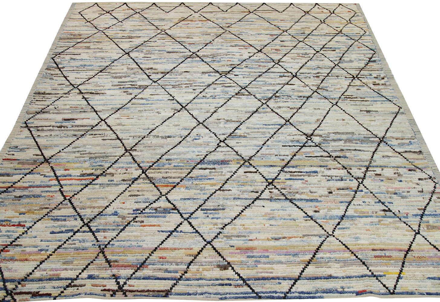 Contemporary Nazmiyal Collection Berber Design Modern Moroccan Style Rug 9ft 2 in x 11 t 8 in