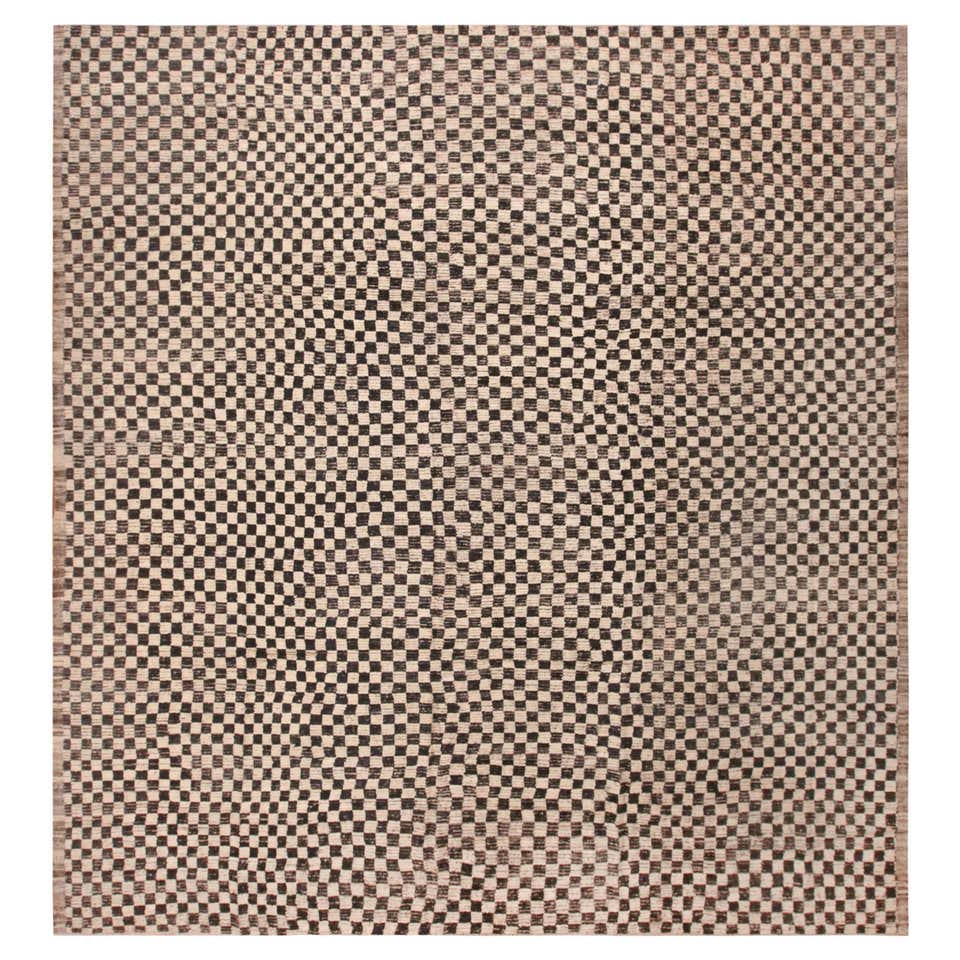 Rug and Kilim’s Contemporary Rug in Black and White Checkerboard ...