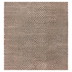 Nazmiyal Collection Black and White Checker Design Modern Rug 14'6" x 14'11"