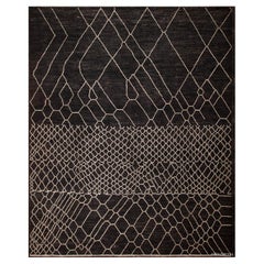The Collective Black and White Tribal Berber Beni Ourain Rug 14'2" x 16'10" (tapis berbère tribal)
