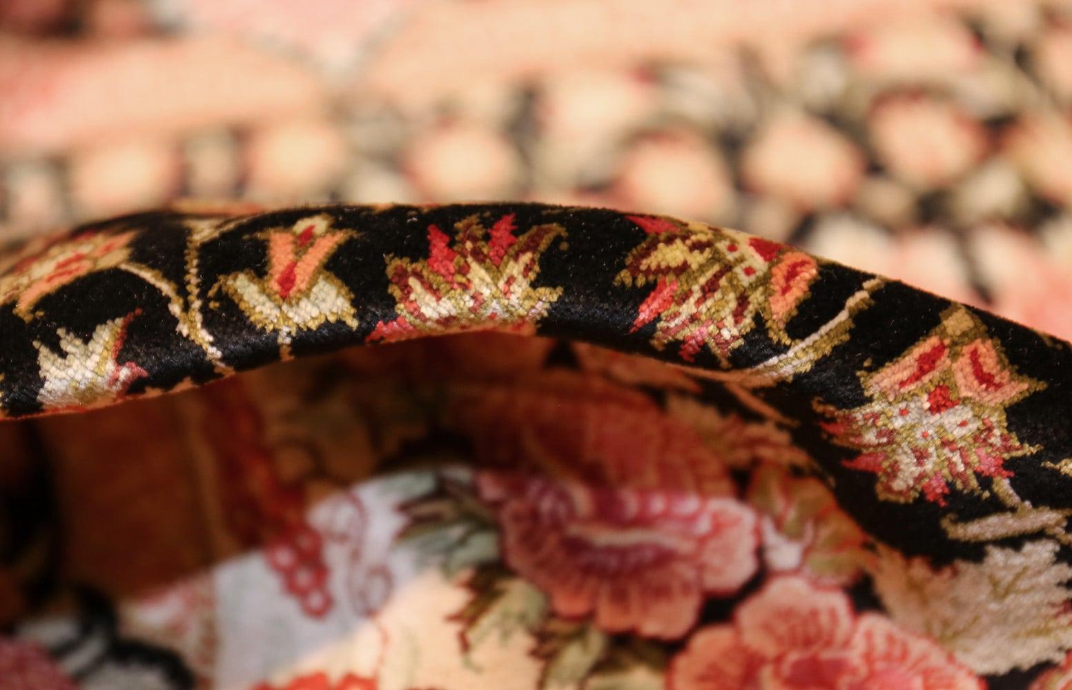Collection'S Sfondo nero Seta Qum Persiano Tappeto Runner 2'8