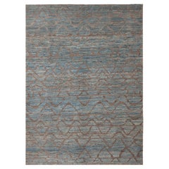 The Collective Nazmiyal Collection Bleu et Brown  Tapis moderne abstrait de 6'11" x 9'8"