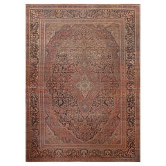 Nazmiyal Collection Blau Antike Mohtashem Kashan Teppich 9 ft 9 in x 13 ft
