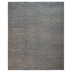 Nazmiyal Collection Blue Checkerboard Design Modern Wool Pile Rug 9'9" x 11'10"