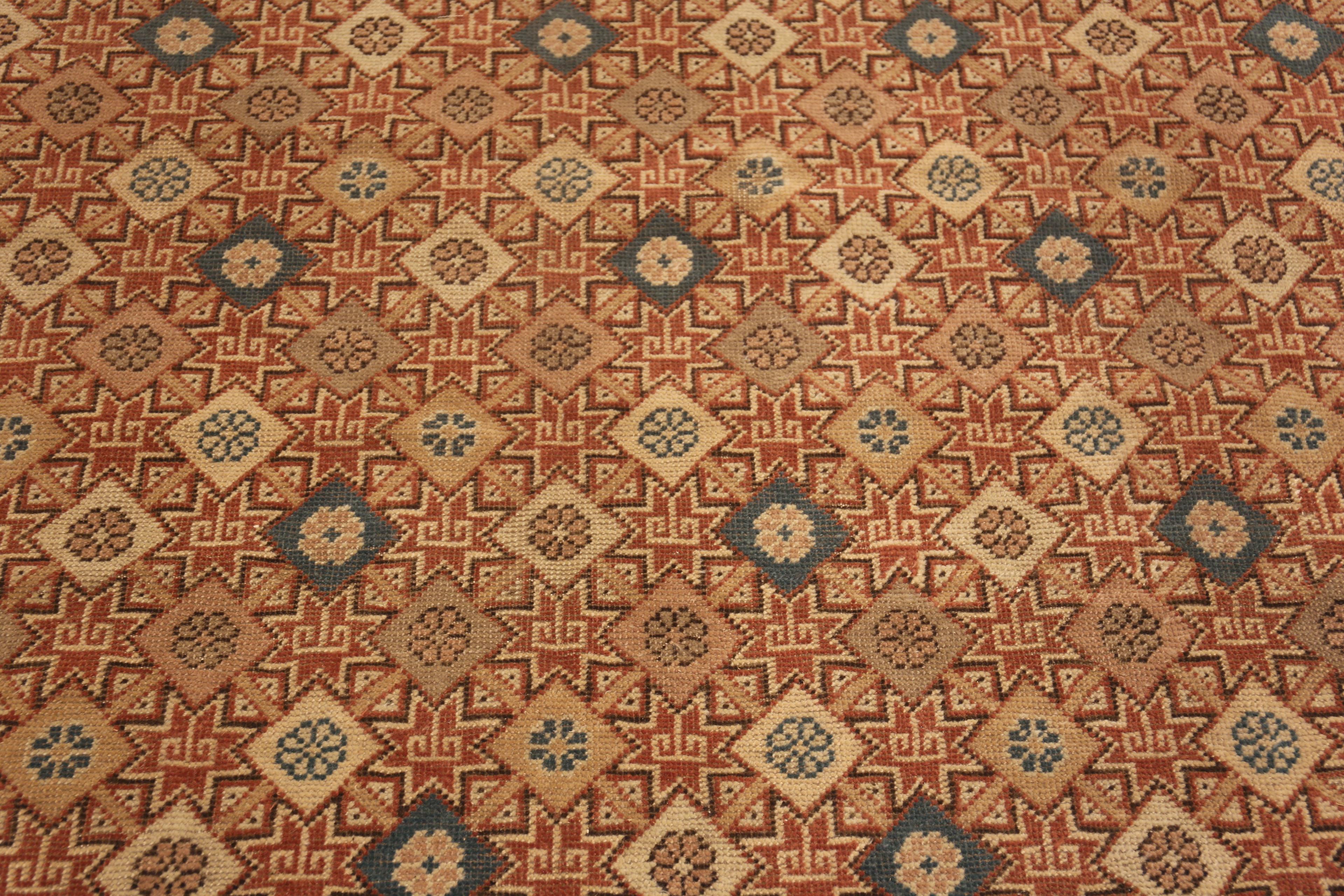Nazmiyal Collection Bold Large Modern Khotan Style Indian Rug 14'2