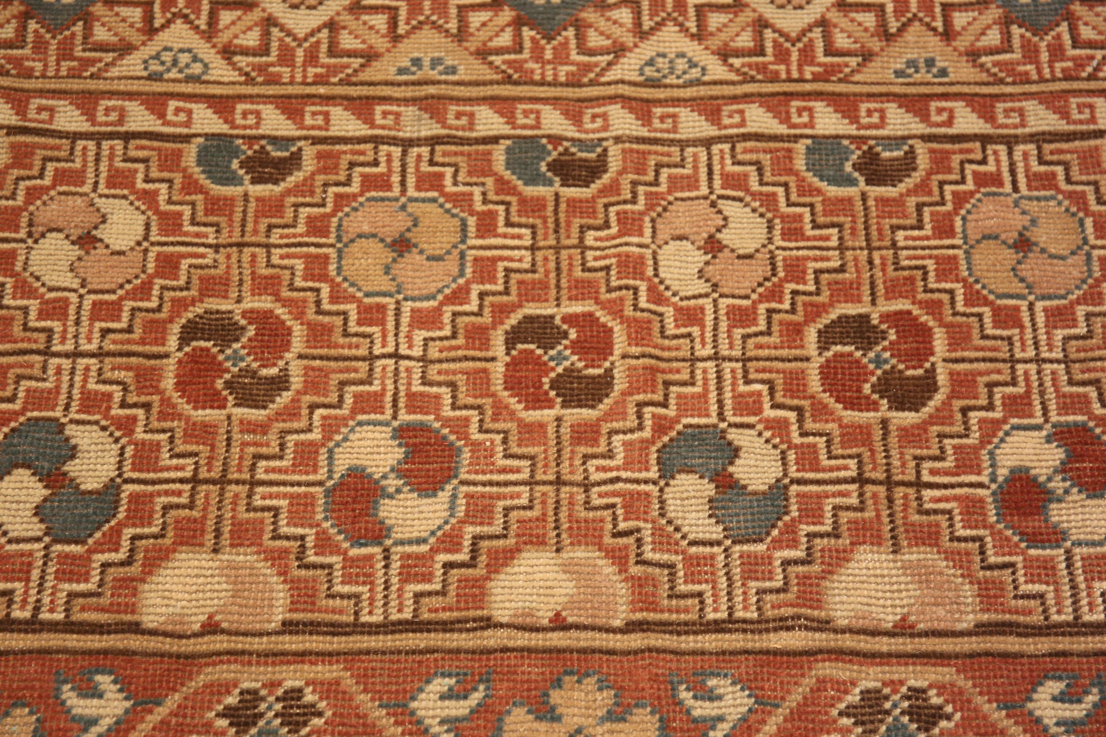 Nazmiyal Collection Bold Large Modern Khotan Style Indian Rug 14'2