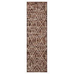 Tapis de couloir Abrash de la collection Nazmiyal, design tribal audacieux et moderne, 3' x 10'