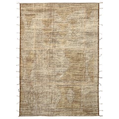 Nazmiyal Collection Bronze Geometric Modern Distressed Rug. 9 ft 9 in x 14 ft