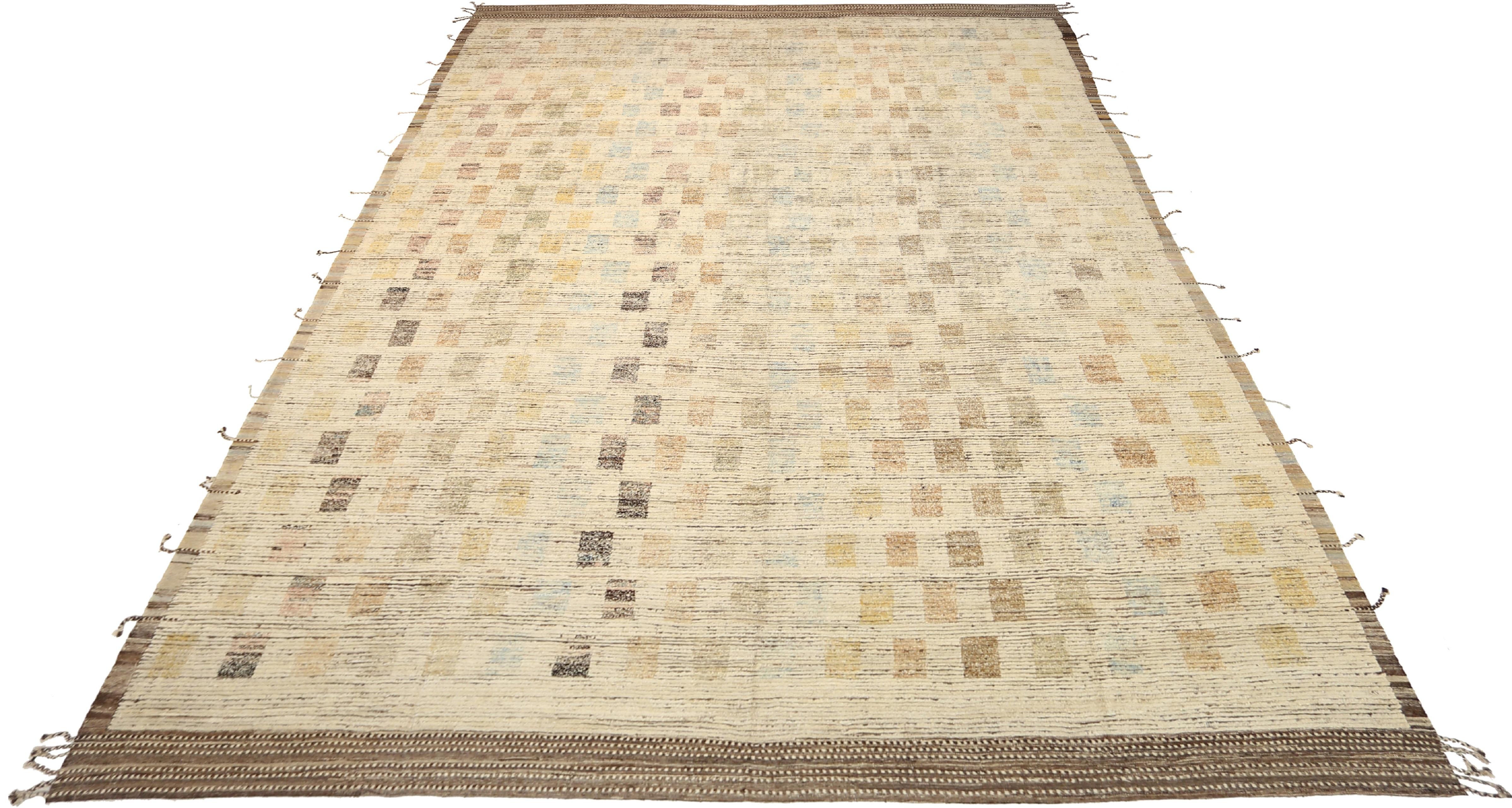 Contemporary Nazmiyal Collection Modern Distressed Rug. 13 ft 10 in x 18 ft 8 in