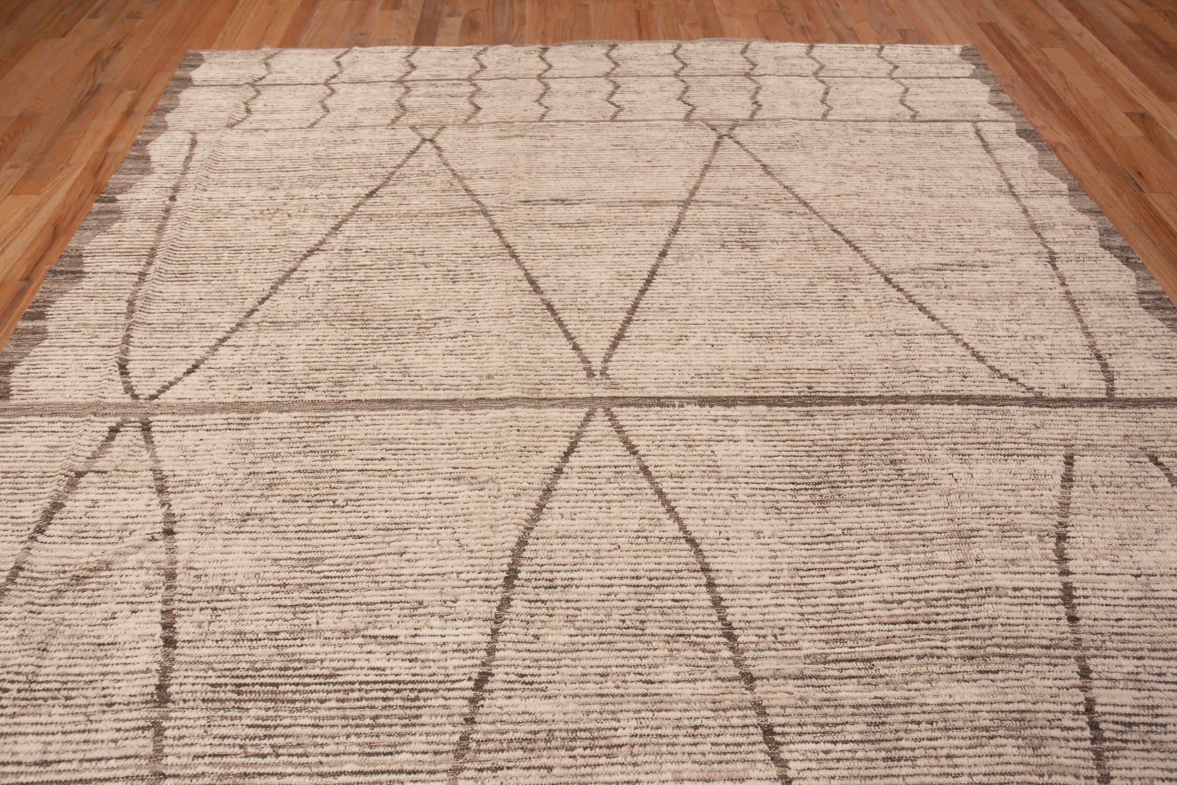 Hand-Knotted Nazmiyal Collection Brown Color Tribal Design Modern Area Rug 10'4