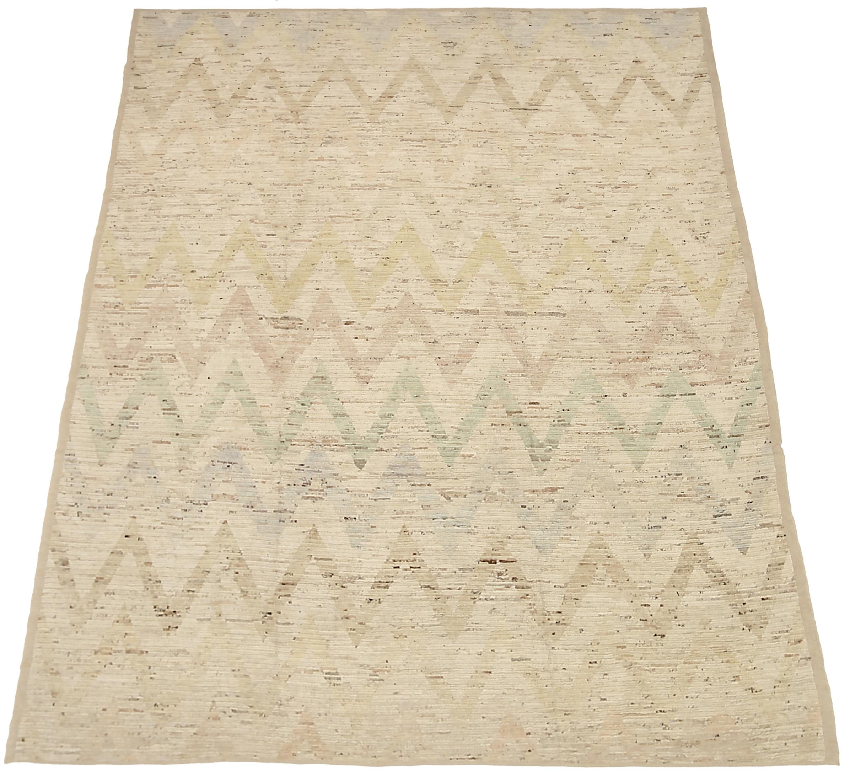 Contemporary Nazmiyal Collection Brown Modern Distressed Rug. 10 ft 7 in x 13 ft 5 in