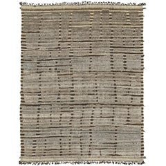 Nazmiyal Collection Brown Modern Distressed Rug 8 ft 10 in x 11 ft 7 in