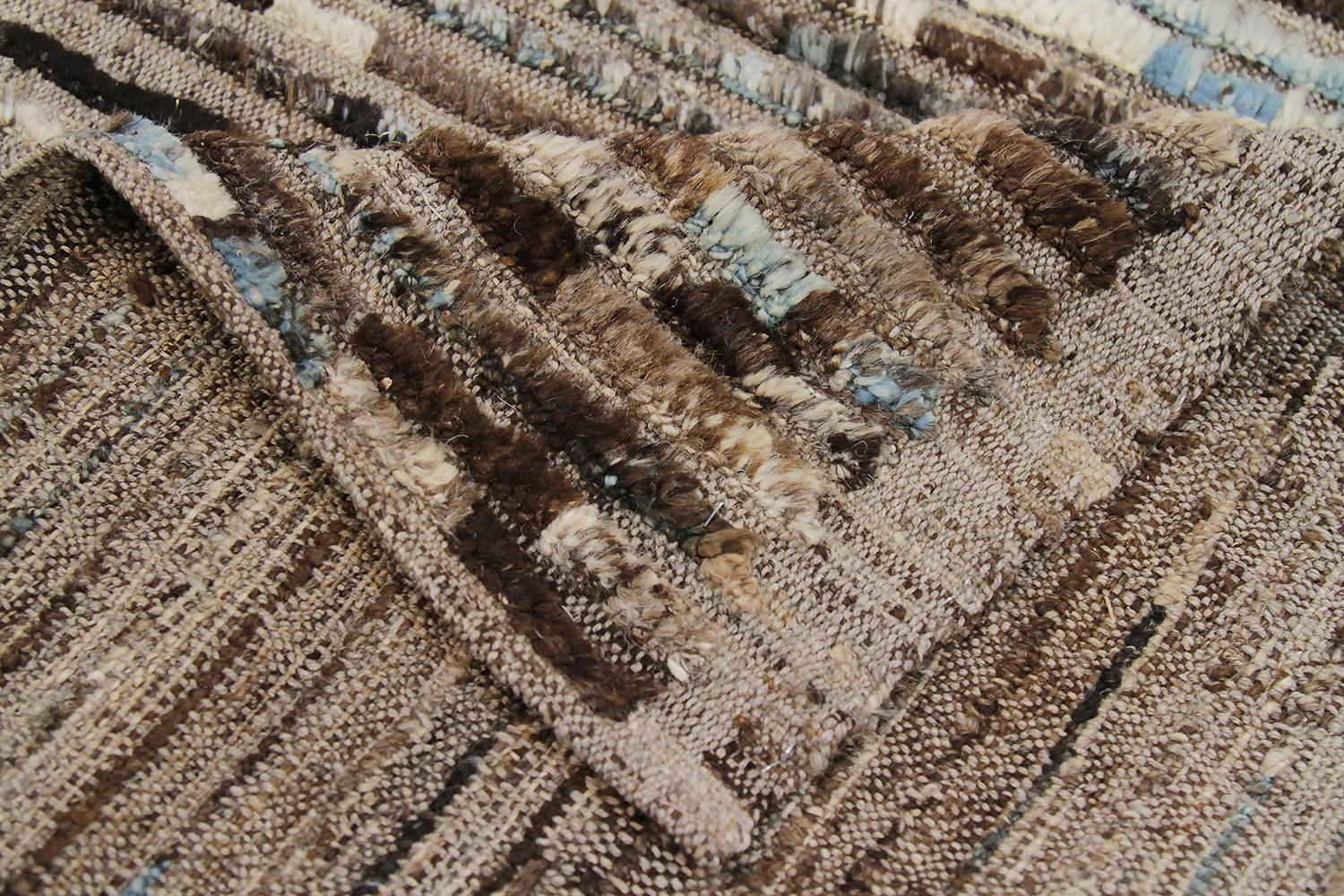 Nazmiyal Collection Brown Modern Moroccan Style Runner Rug 2ft 8 in x 14ft 3 in In New Condition In New York, NY