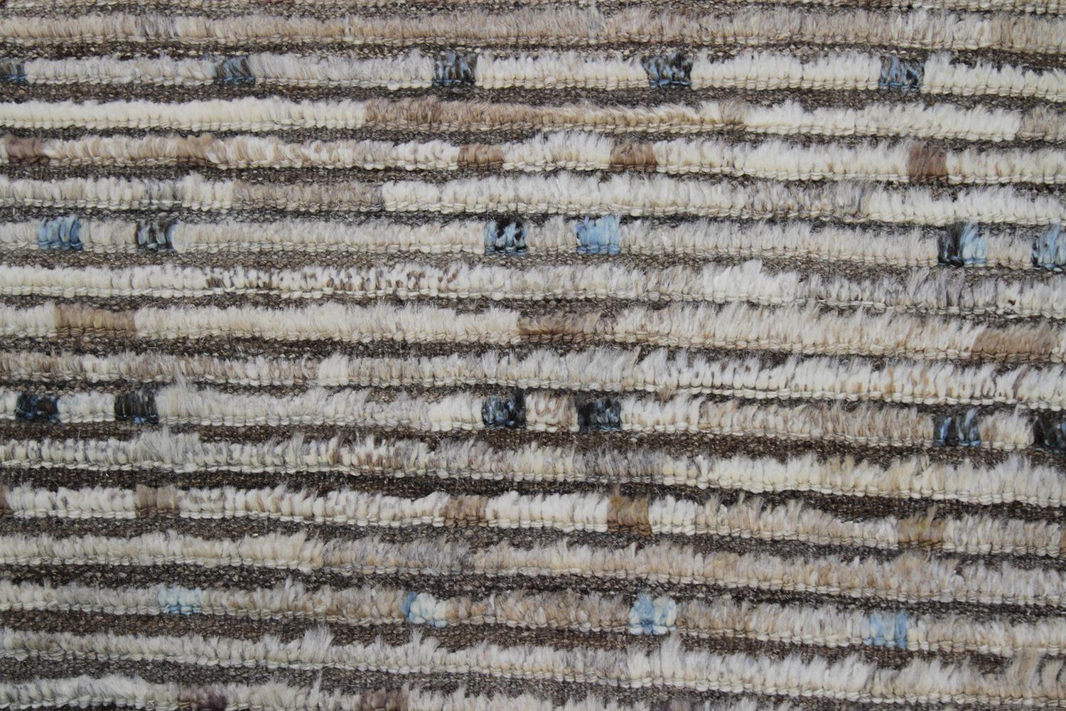 Beautiful Brown Modern Moroccan Style Afghan Runner Rug, Country of Origin: Afghanistan, Circa Date: Modern - Size: 3 ft 2 in x 9 ft 3 in (0.97 m x 2.82 m).