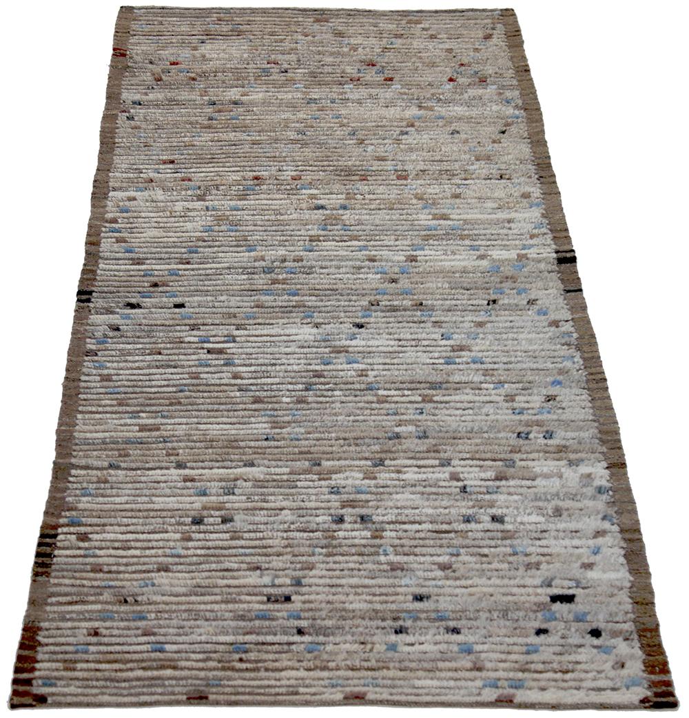 Contemporary Nazmiyal Collection Brown Modern Moroccan Style Runner Rug 3 ft 2 in x 9 ft 3 in