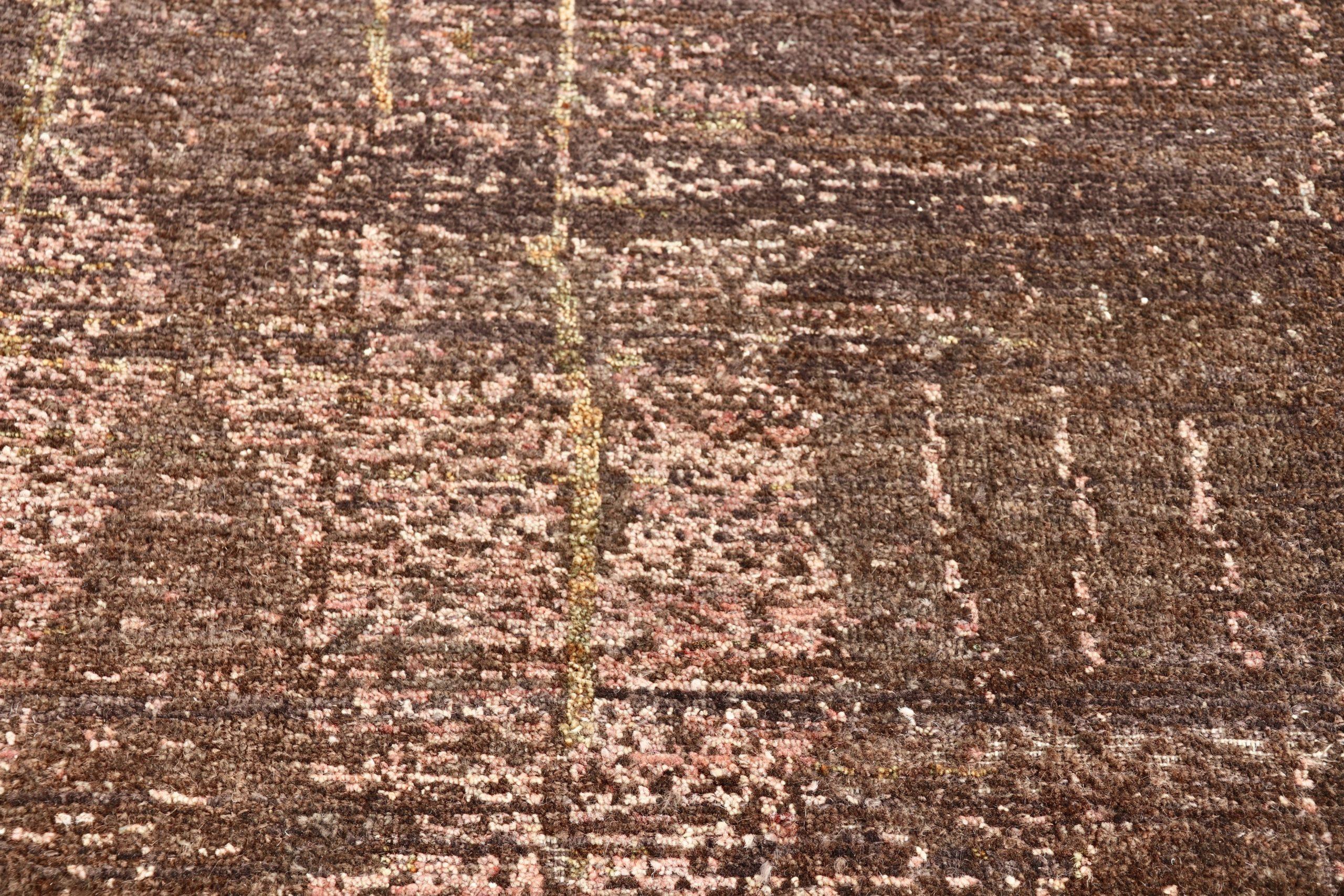 Brown Modern Transitional Rug. Pays d'origine : Tapis pakistanais. Date de circa : moderne. Taille : 2,26 m x 3,35 m (7 ft 5 in x 11 ft)






