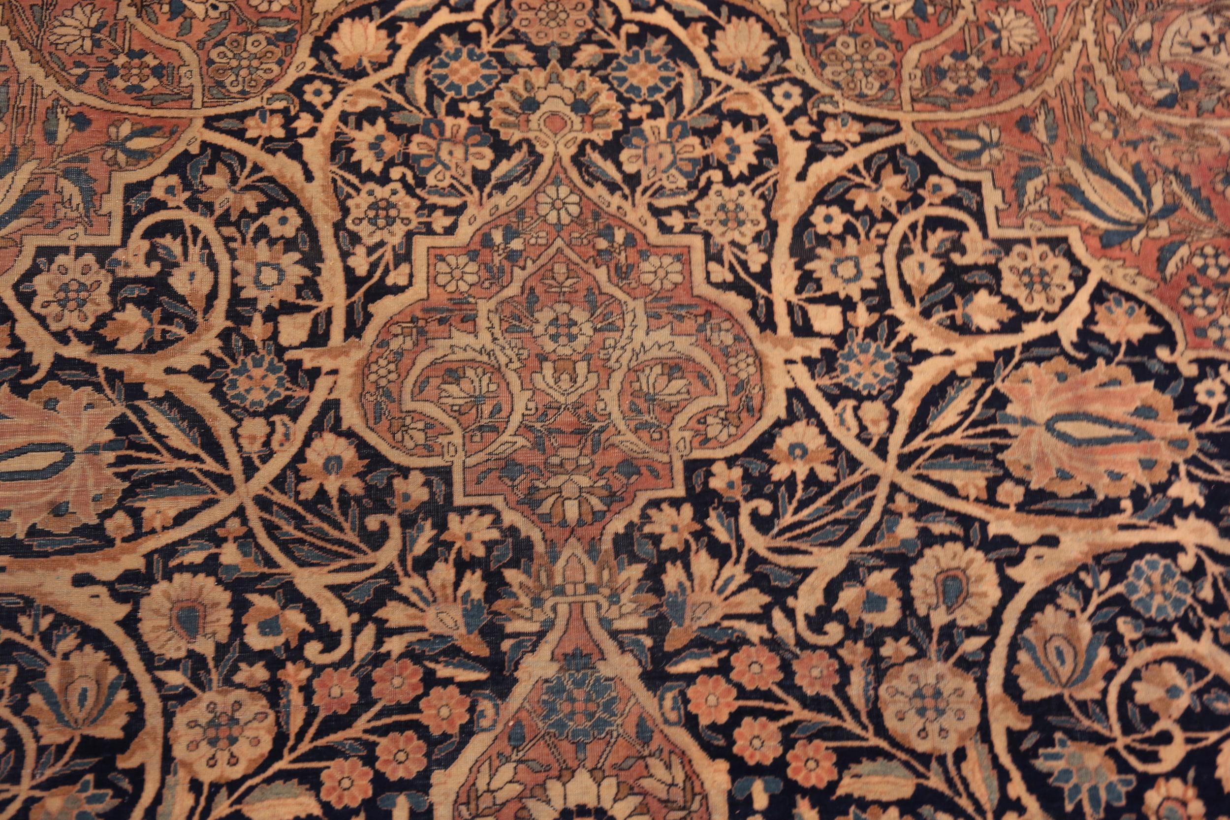 Annodato a mano Tappeto Nazmiyal Collection Central Medallion Mohtashem Kashan 10 ft x 13 ft 8 in in vendita