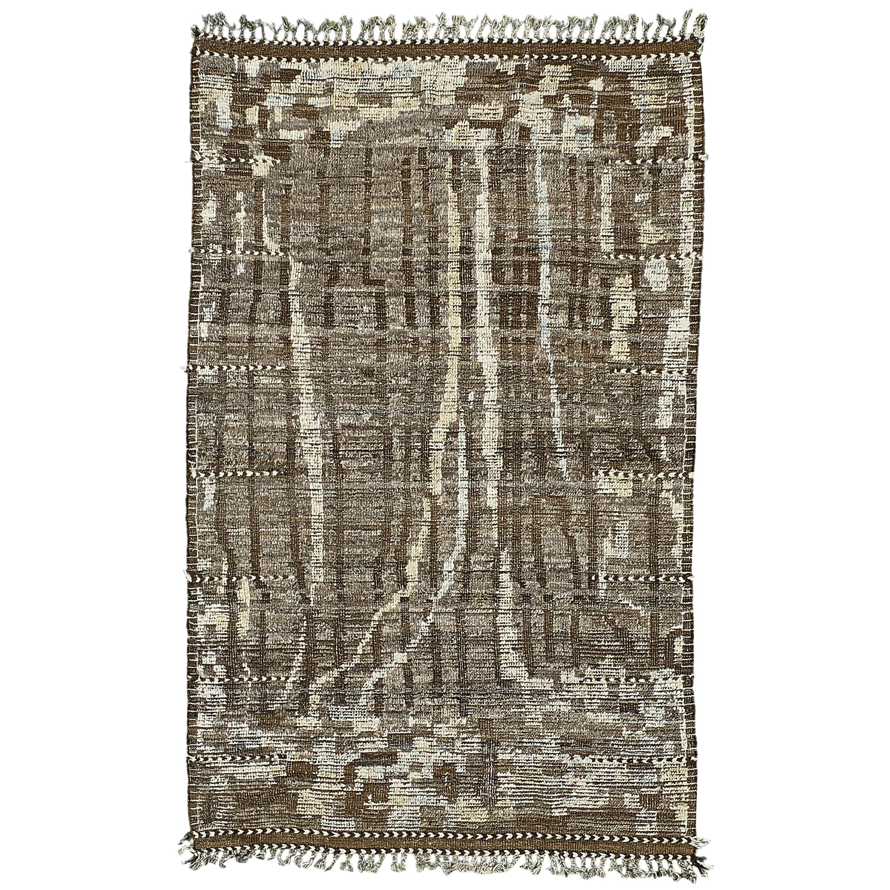 Nazmiyal Collection Charcoal Brown Modern Distressed Rug 4 ft 11 in x 7 ft 10 in