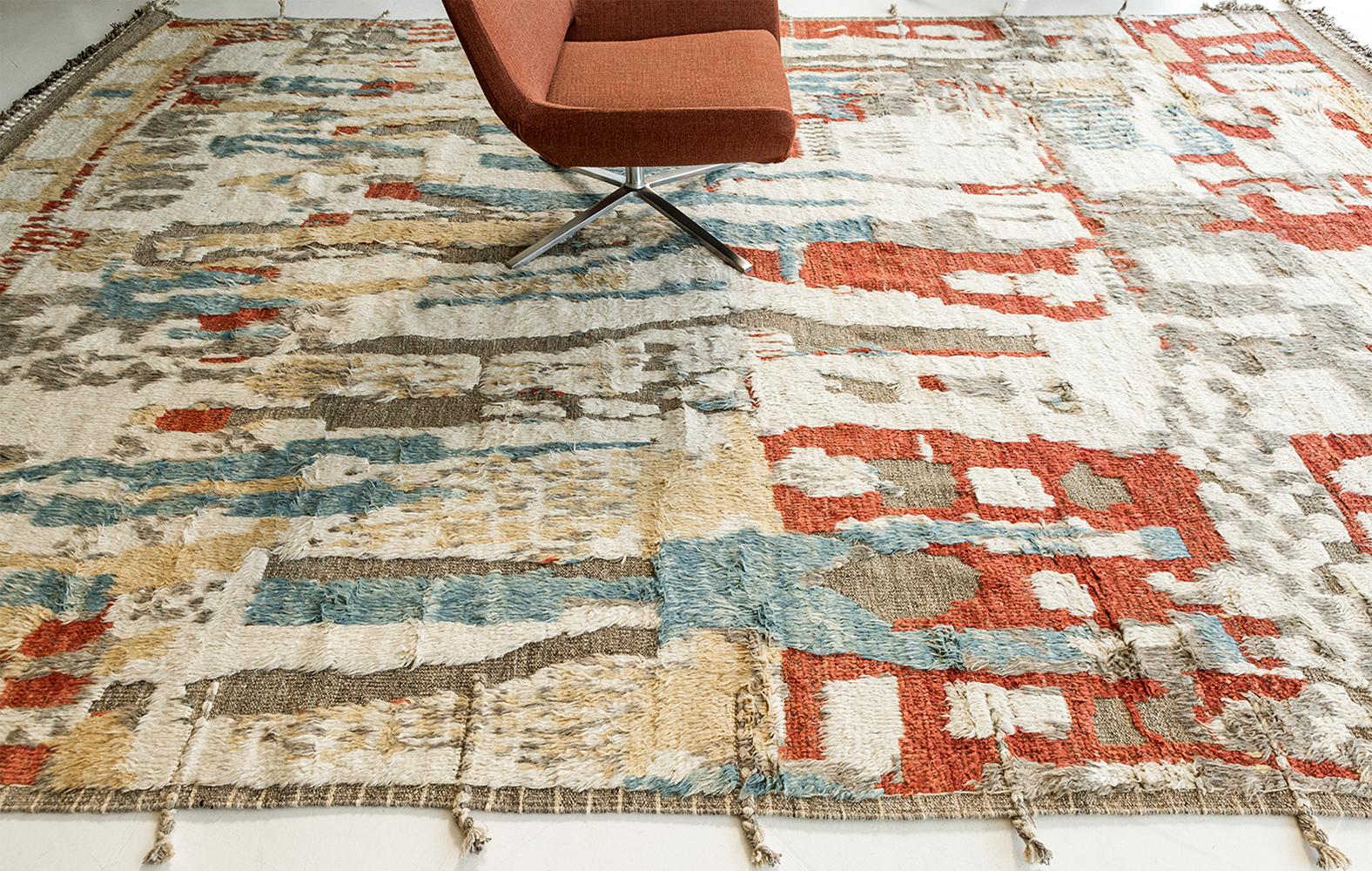 Divine Colorful Modern Boho Chic Rug, rug type / country of origin: Central Asia. Size: 10 ft 1 in x 14 ft 4 in (3.07 m x 4.37 m)

