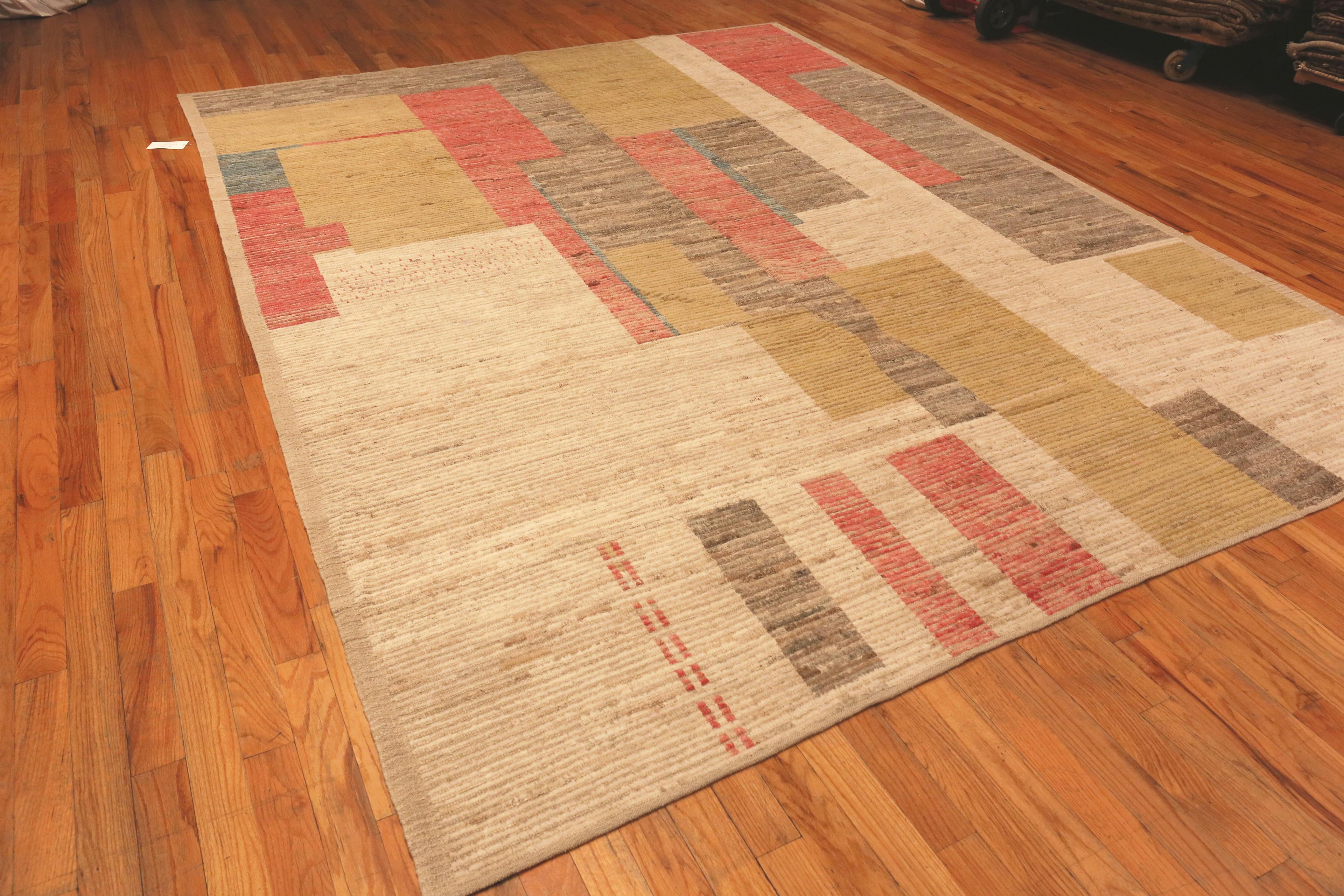Colorful Modern Moroccan Area Rug, Country of Origin: Afghanistan. Circa date: Modern. Size: 9 ft 6 in x 12 ft (2.9 m x 3.66 m)