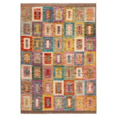 Nazmiyal Collection zeitgenössische abstrakte bunte Teppich 3ft 7in X 5ft 1in