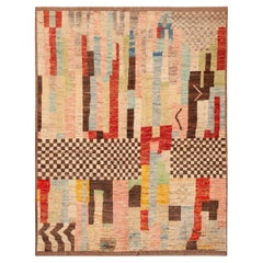 Alfombra colorida abstracta contemporánea de la Nazmiyal Collection, 1,55 m x 2,01 m