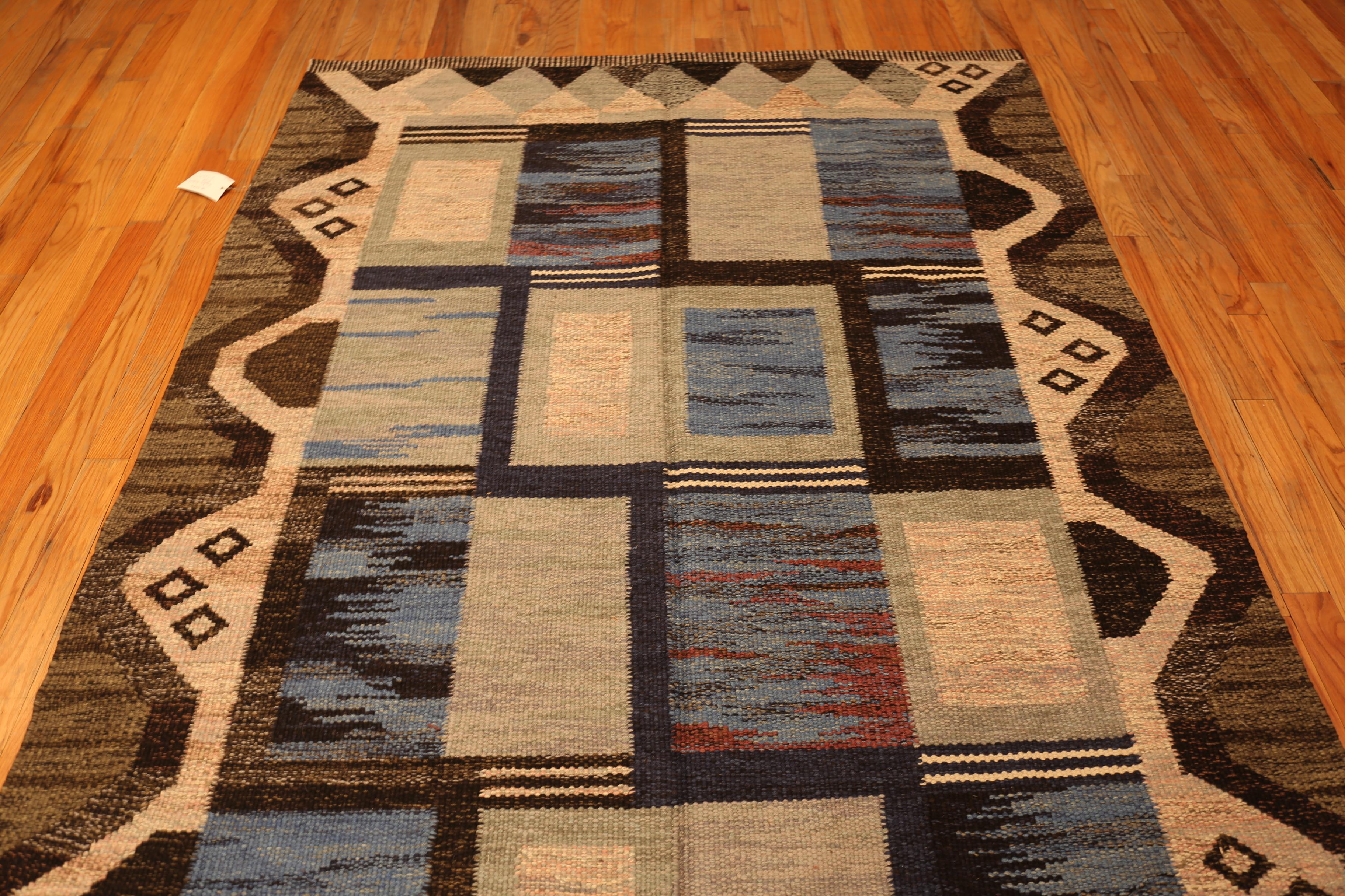Afghano Nazmiyal Collection Tappeto Kilim Geometrico Contemporaneo 6 ft 5 in x 9 ft 2 in in vendita