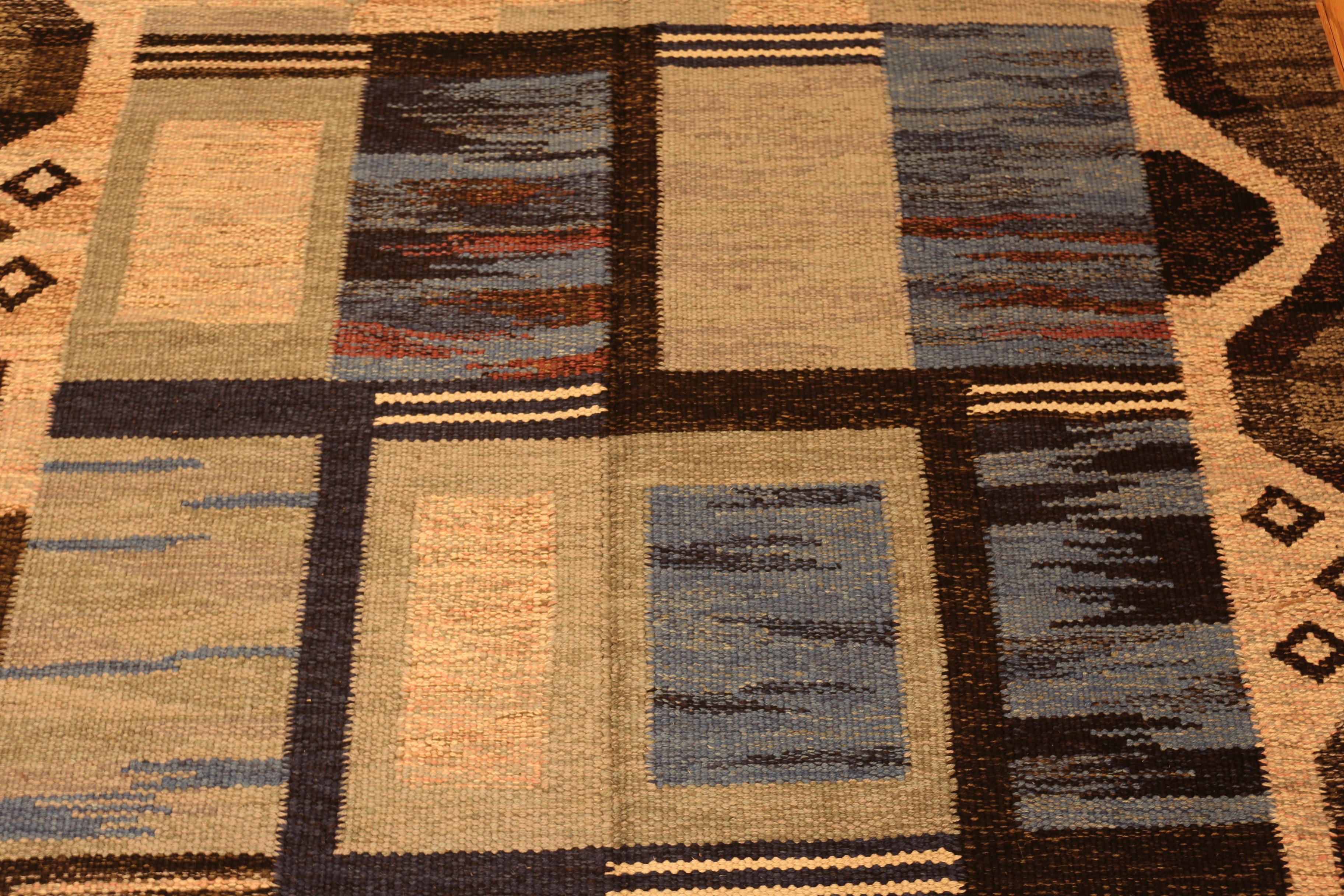 Lana Nazmiyal Collection Tappeto Kilim Geometrico Contemporaneo 6 ft 5 in x 9 ft 2 in in vendita