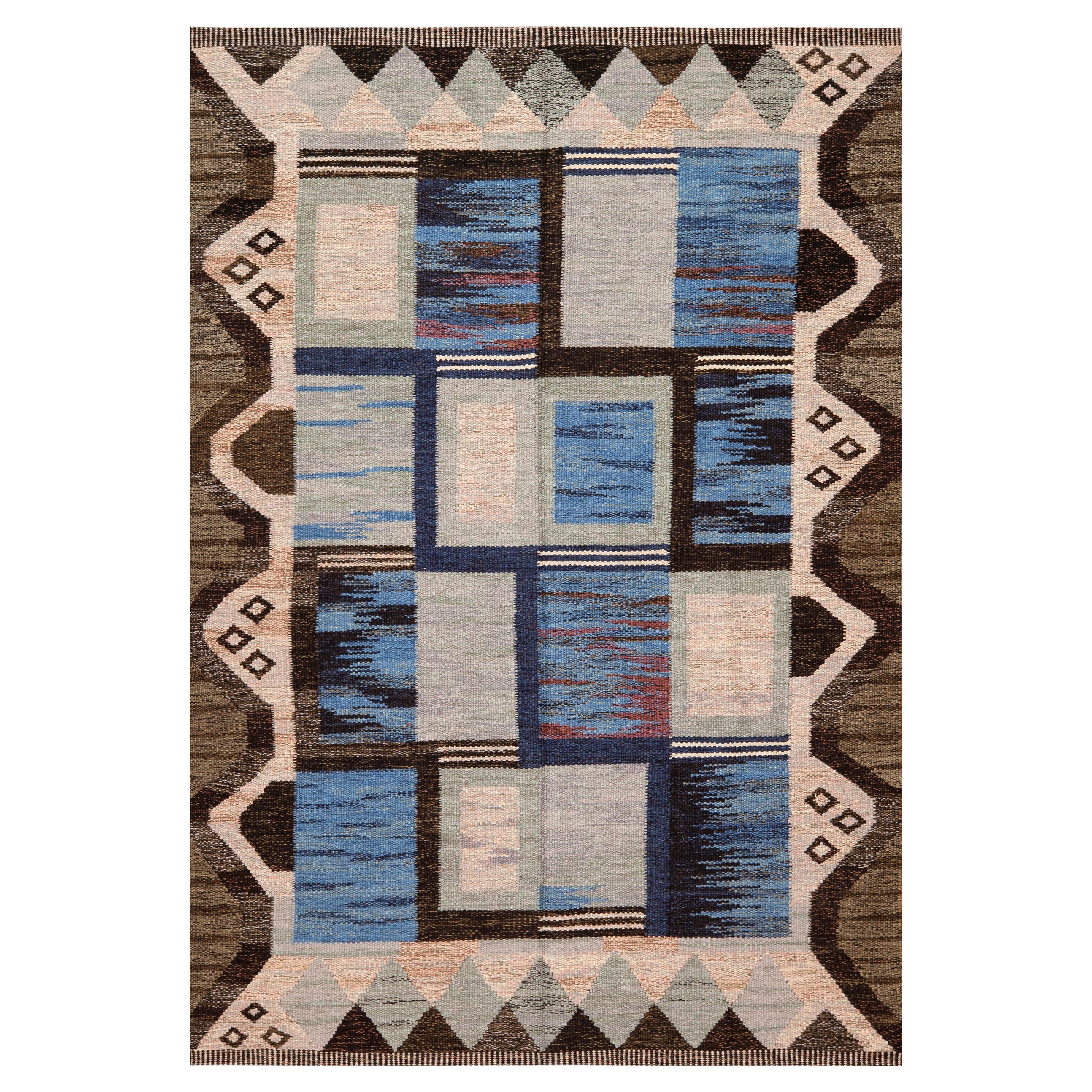 Nazmiyal Collection Tappeto Kilim Geometrico Contemporaneo 6 ft 5 in x 9 ft 2 in in vendita