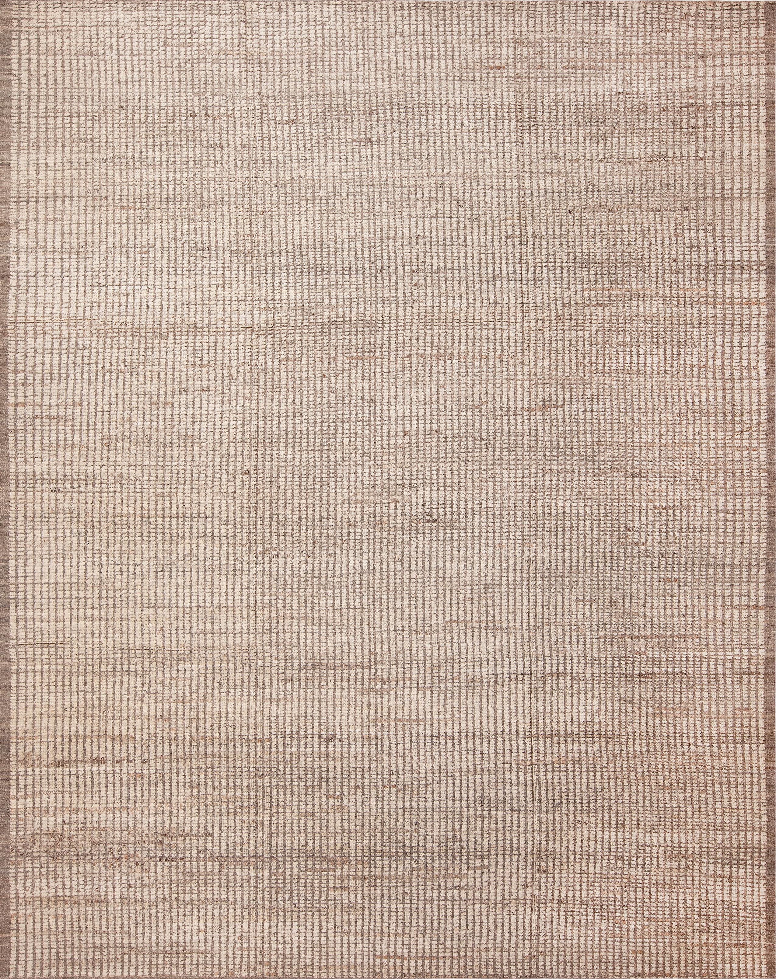 Calming Handmade Wool Pile Modern Contemporary Neutral Minimalist Area Rug, Country of origin: Central Asia, Circa date: Modern Rugs