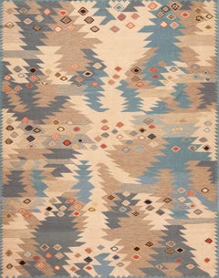 Nazmiyal Collection Contemporary Swedish Style Kilim Rug 7 ft 9 in x 10 ft