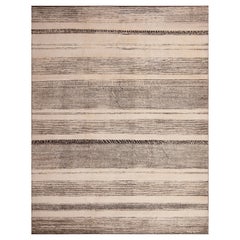 Collection Nazmiyal, crème et noire abstraite  Tapis moderne 9'4" x 11'9"