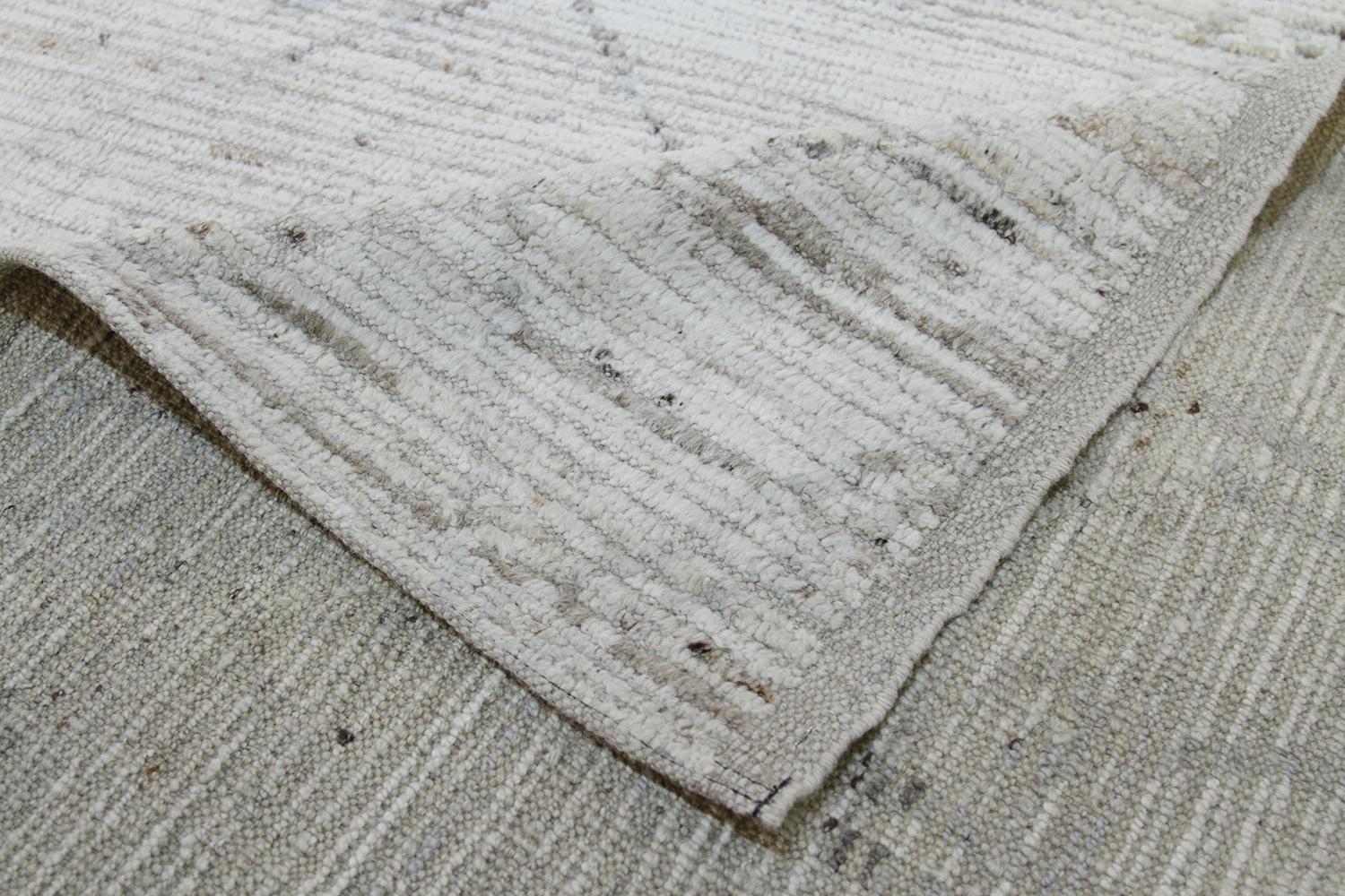 Contemporary Nazmiyal Collection Cream Berber Modern Moroccan Style Rug. 9ft 6in x 11ft 6in 