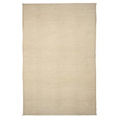 Nazmiyal Collection Cream Color Modern Distressed Rug. 12 ft 8 in x 19 ft 3 in 